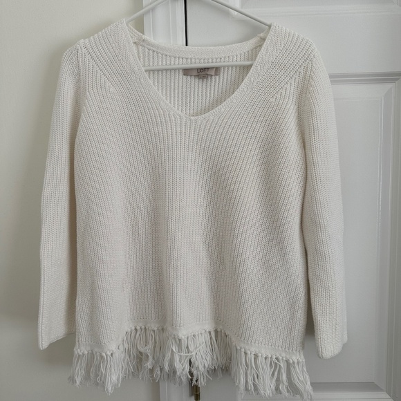 LOFT Frill Bottom Sweater - Picture 1 of 2